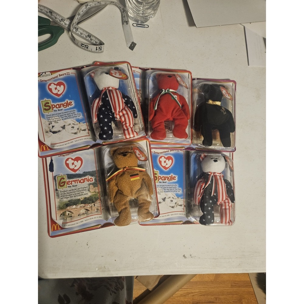 Lot If 5 McDonald's International Ty Bears NIP